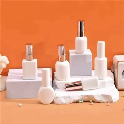 White Vintage Unique Empty Nail Polish Bottle